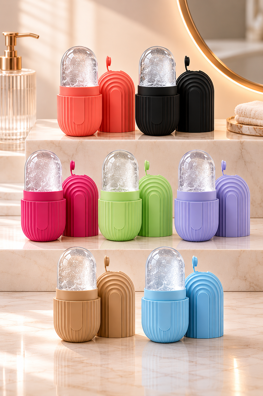 CryoGlow Facial Ice Roller – Cooling Beauty Massage Tool