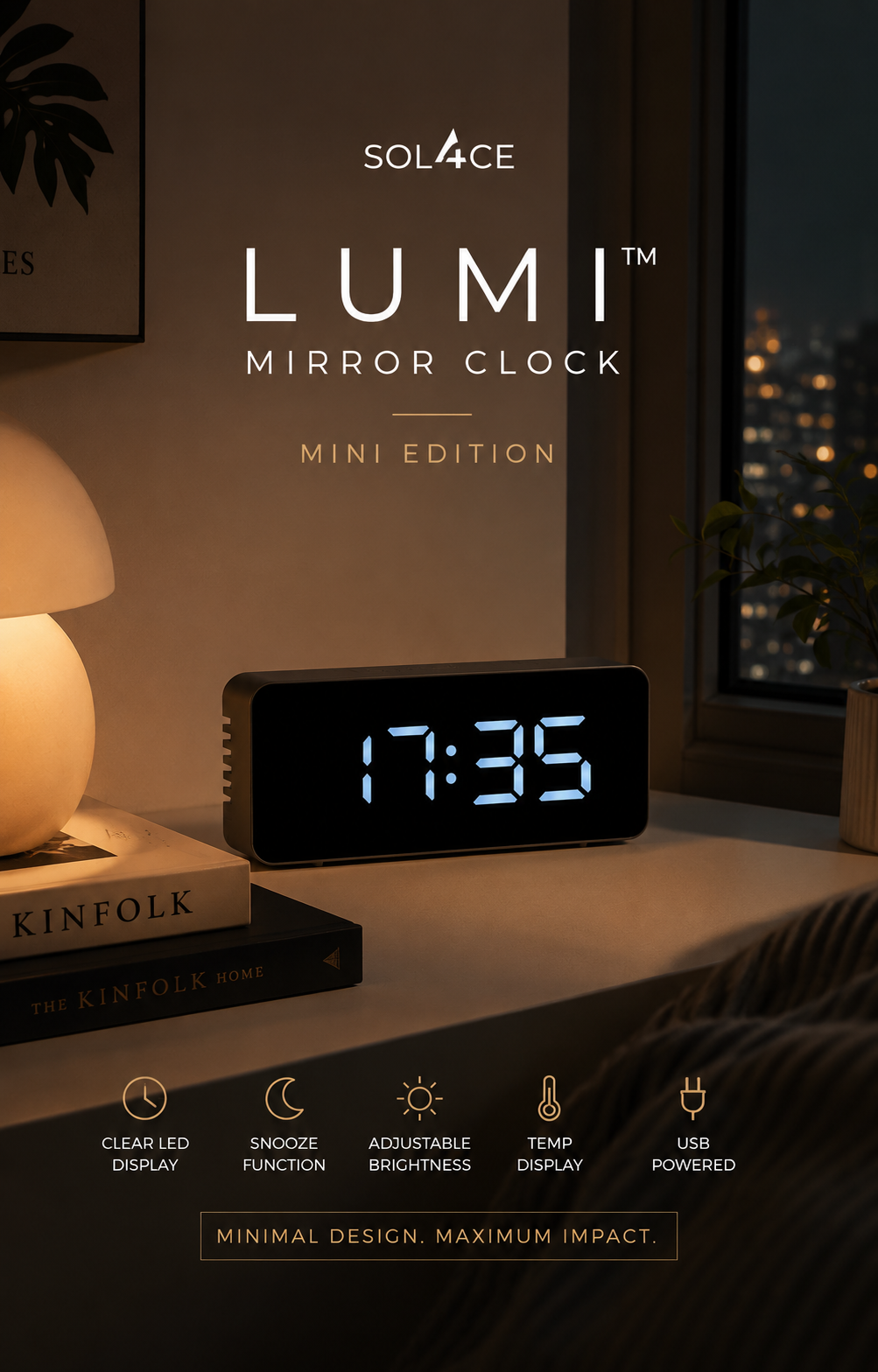 SOL4CE Lumi™ Mirror Clock