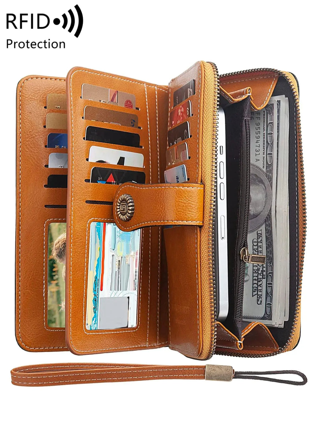 Vintage RFID Clutch Wallet