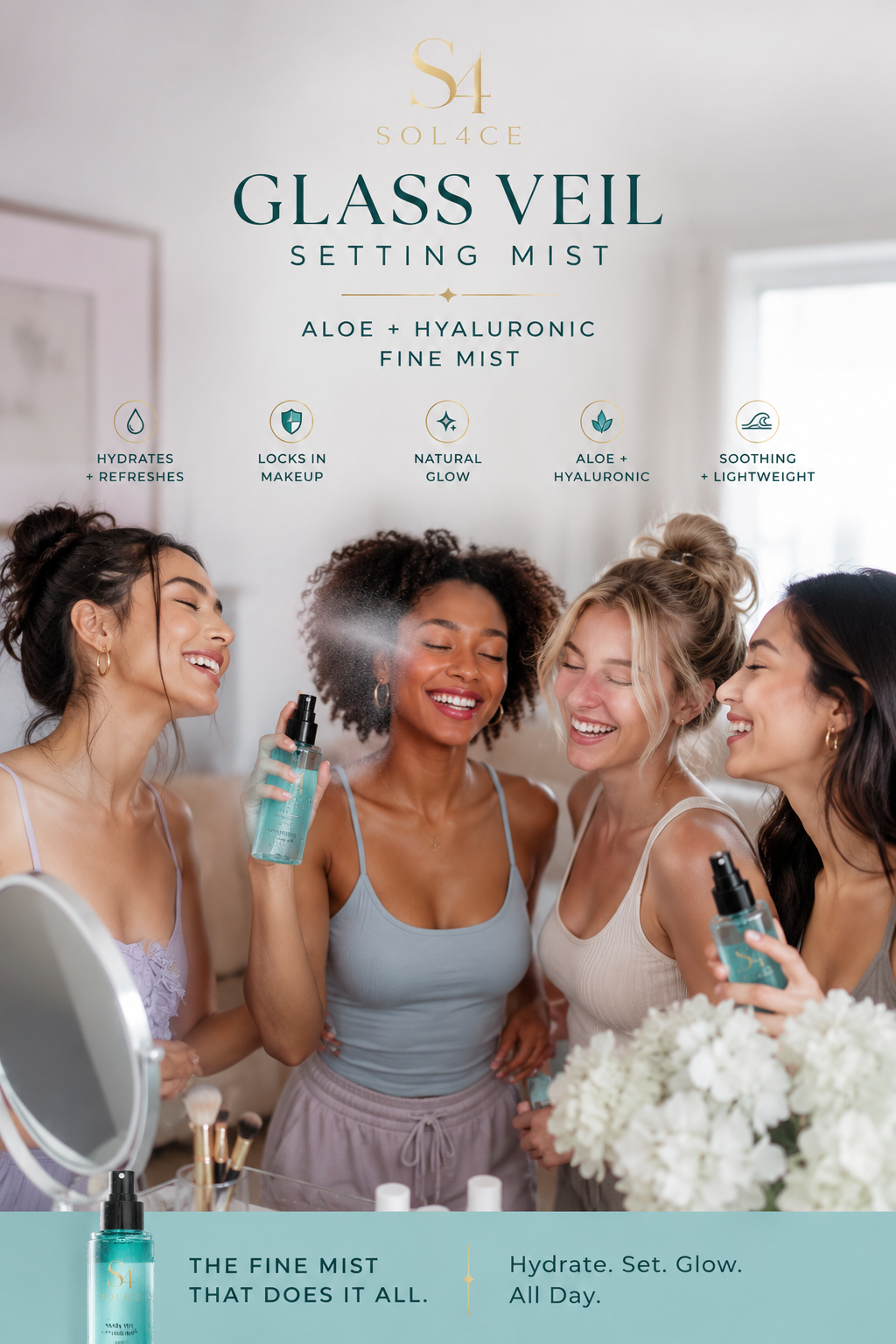 Glass Veil Setting Mist – Aloe + Hyaluronic Fine Mist