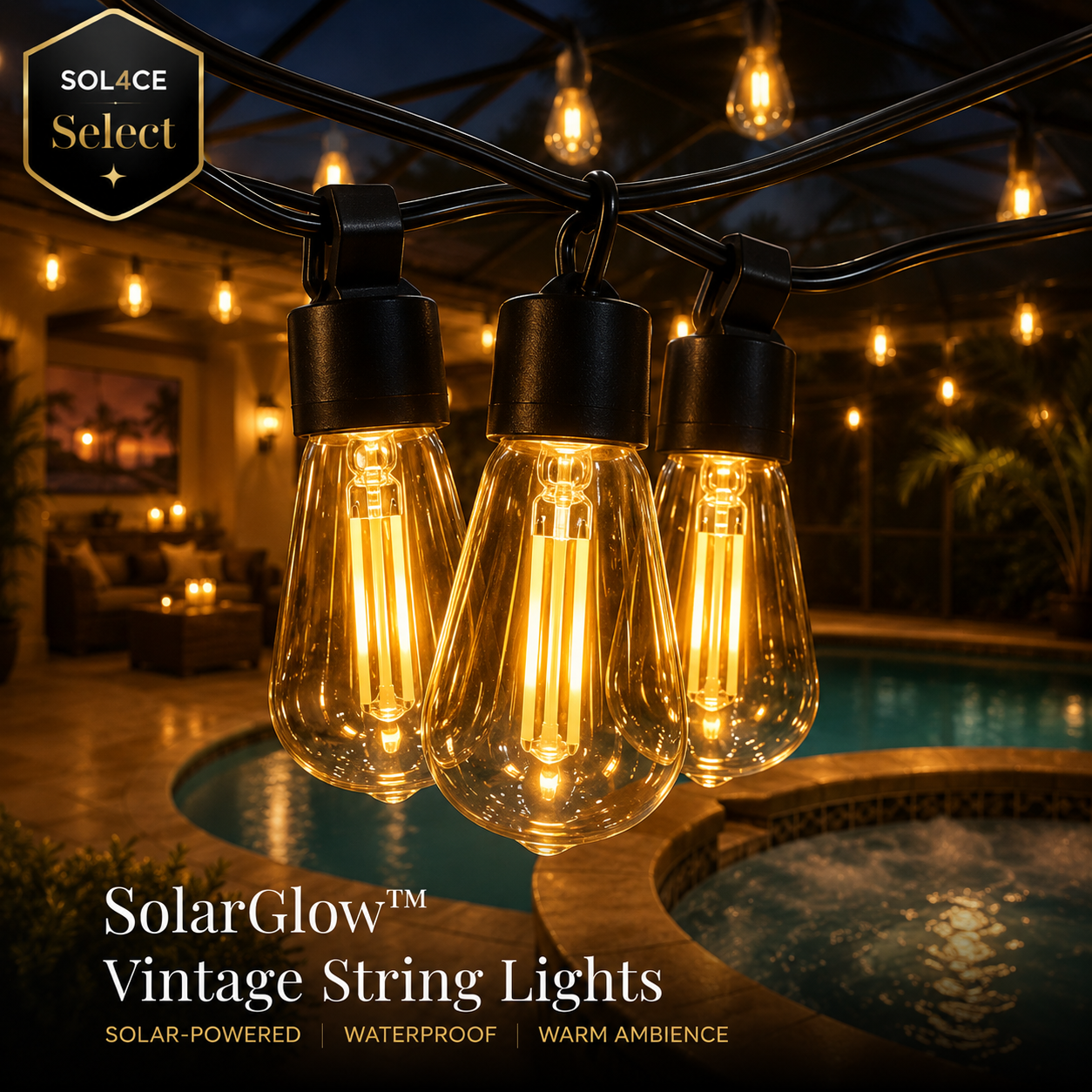 SolarGlow™ Vintage String Lights