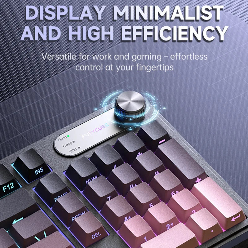 FURYCUBE IP98 Membrane Feel Waterproof Ergonomic Support Gaming E-sports High Appearance Wired Silent Keyboard