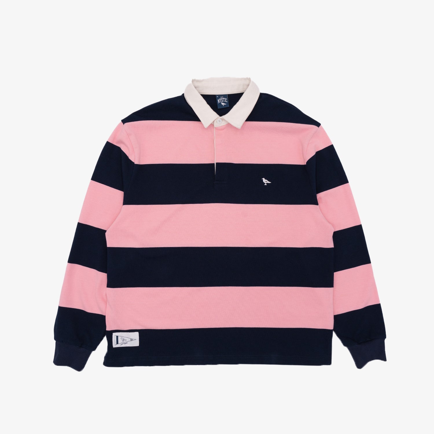 Classic Striped Rugby Shirt in Pink and Navy