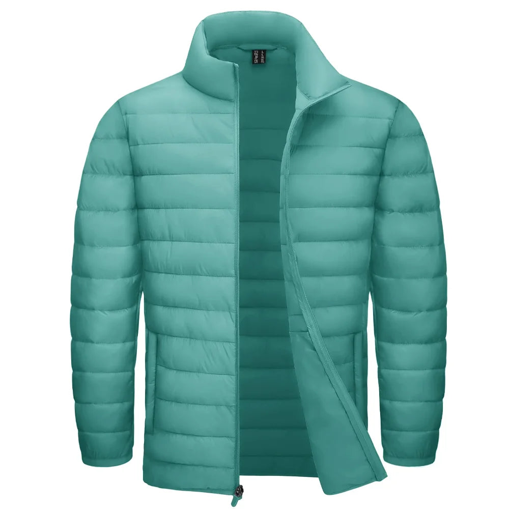 TACVASEN Stand Collar Lightweight Puffer Jackets Mens Quilted Jacket Water Resistant Ripstop Down Insulated Windbreaker Coats
