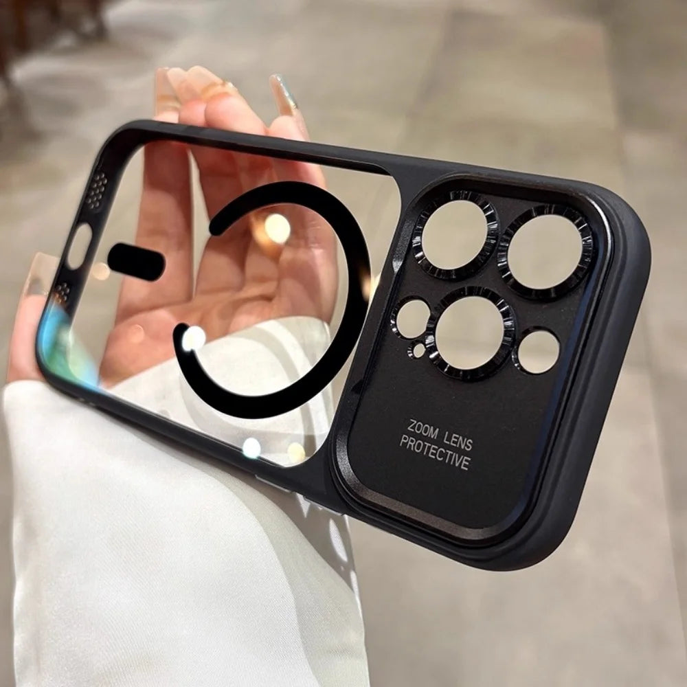 Armor Magnetic Clear PC Shockproof Cover For iPhone 17 Pro Max Air for Magsafe Phone Case for iPhone 13 14 15 12 16 Pro Max 17
