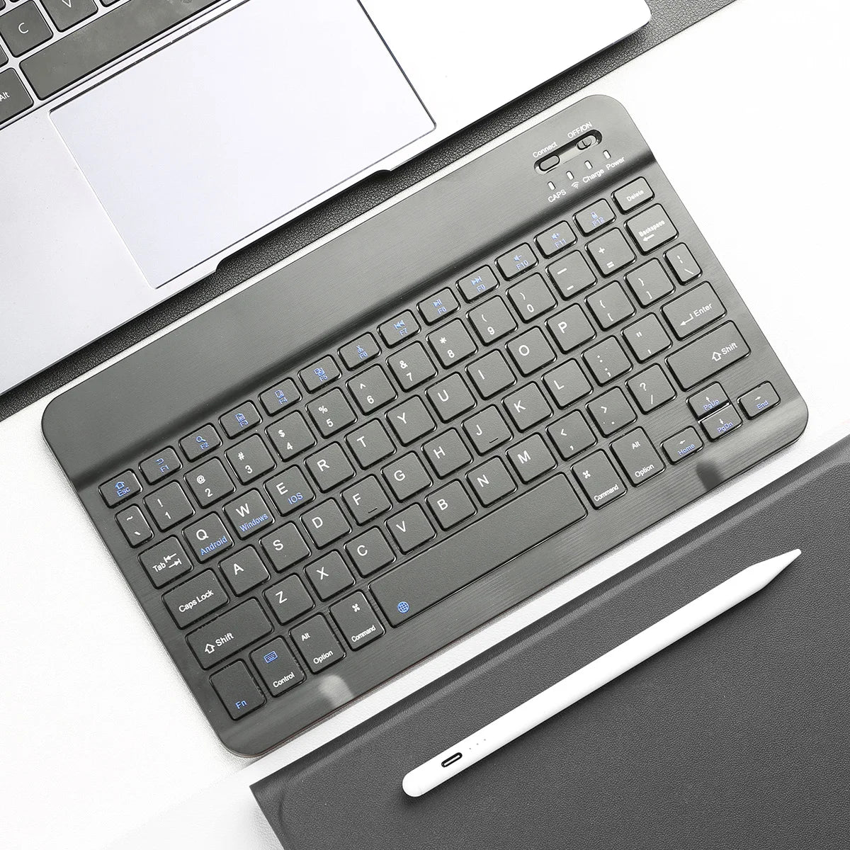 Bluetooth-compatible Keyboard for Android iOS Portable Rechargeable Universal Wireless Keyboard for Tablet Phone Laptop iPad