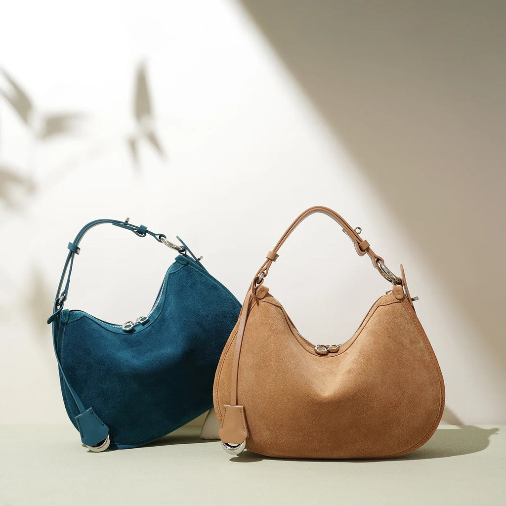 2025 Spring Summer Suede Hobo Bag Sophisticated Single Shoulder Tote Vintage Inspired Trendy Crossbody Pack Women's Handbag