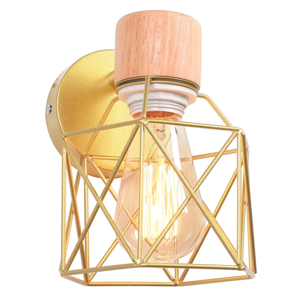 Modern Minimalist Wall Lamp Sconce Nordic Bedside Table Wall Light for Bedroom Bathroon Wooden Iron Cafe Lighting Decoration LED