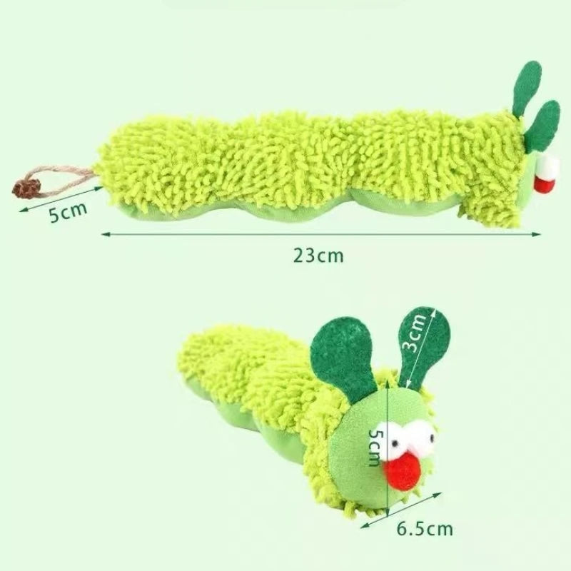 Cat Plush Chewing Toy Catnip Cute Caterpillar Crocodile Bite Resistant Kitten Toy Teeth Cleaning Interactive Cat Toy
