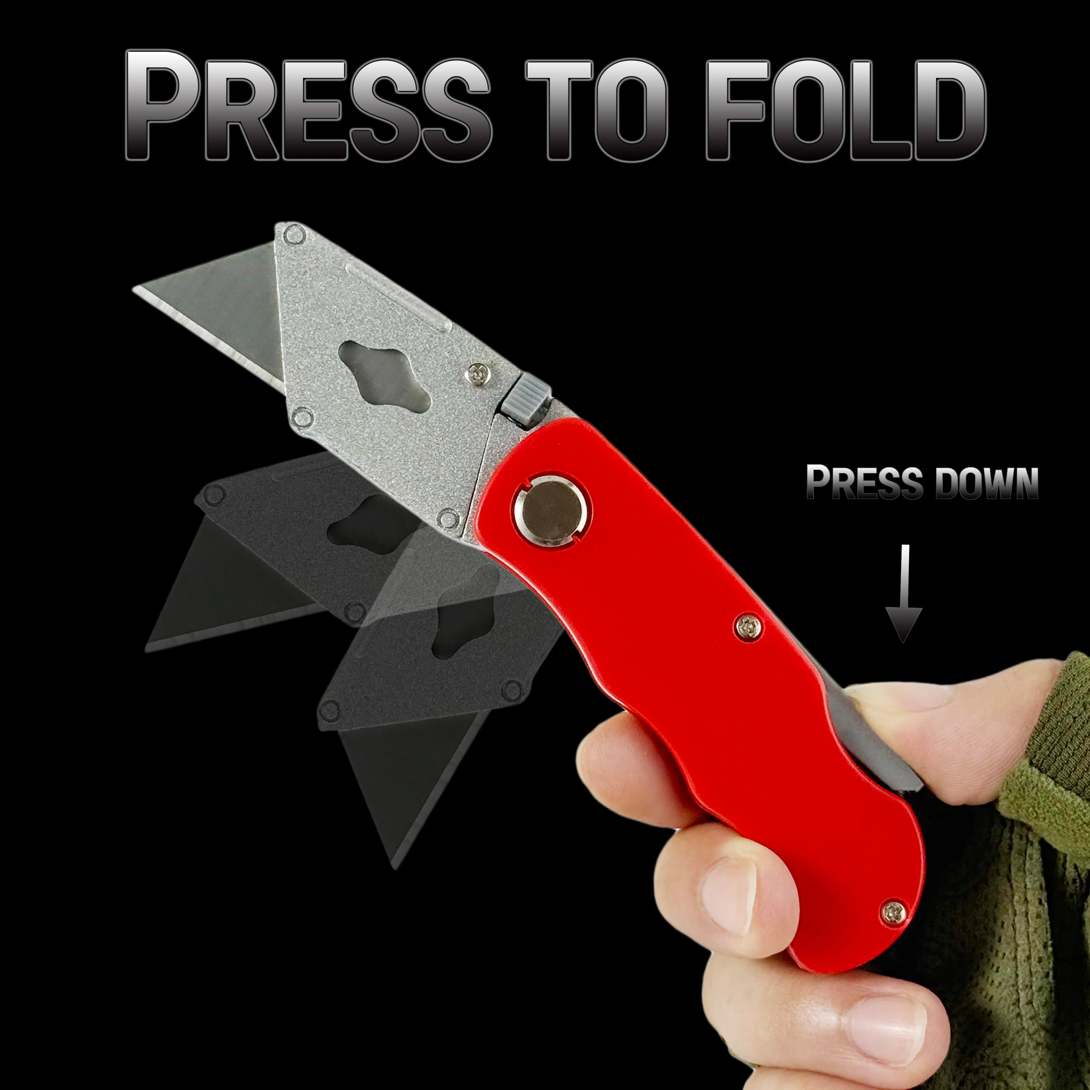 Foldable multi-functional tool, sturdy and durable, paper cutter, electrical cable, multi-functional tool, letter opener.