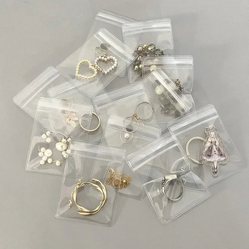 10/20/30/50pcs Jewelry Organizer Pouch Bags Transparent PVC Anti-Oxidation Earring Pendant Necklace Bracelet Storage Holder 2035