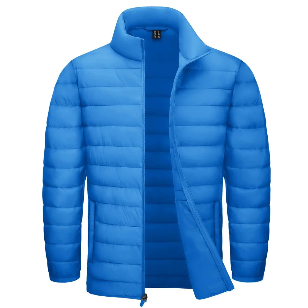 TACVASEN Stand Collar Lightweight Puffer Jackets Mens Quilted Jacket Water Resistant Ripstop Down Insulated Windbreaker Coats