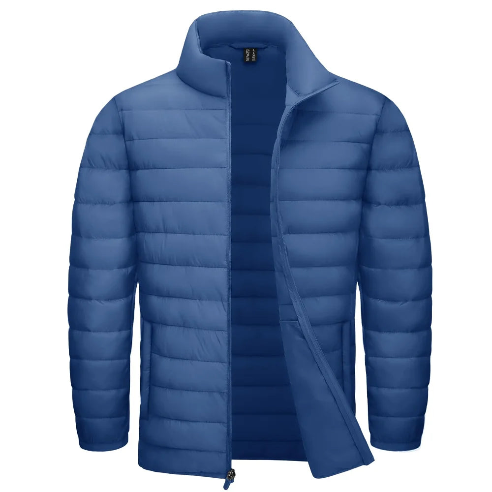 TACVASEN Stand Collar Lightweight Puffer Jackets Mens Quilted Jacket Water Resistant Ripstop Down Insulated Windbreaker Coats