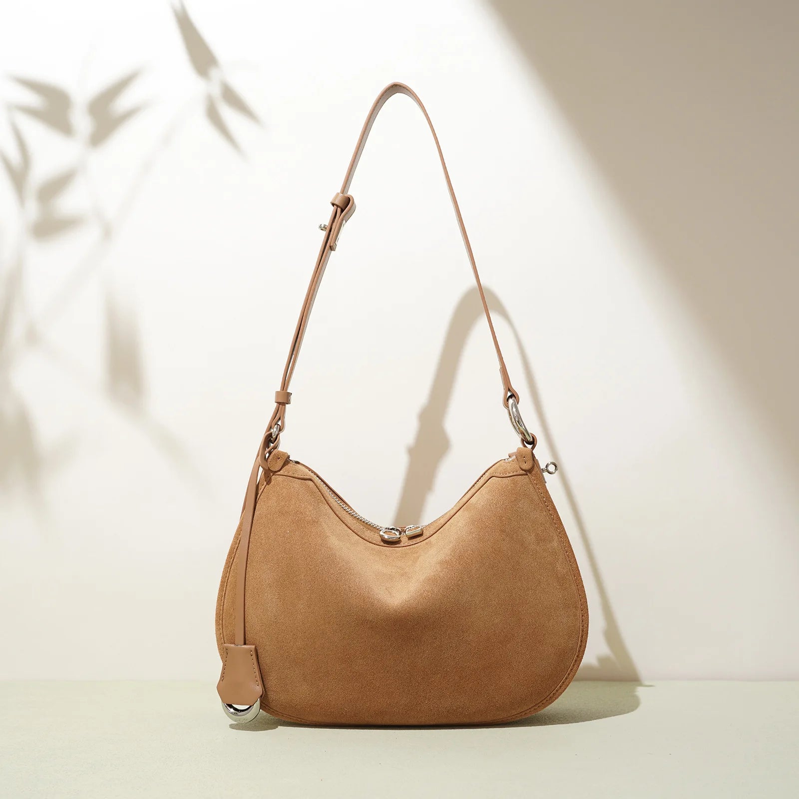 2025 Spring Summer Suede Hobo Bag Sophisticated Single Shoulder Tote Vintage Inspired Trendy Crossbody Pack Women's Handbag