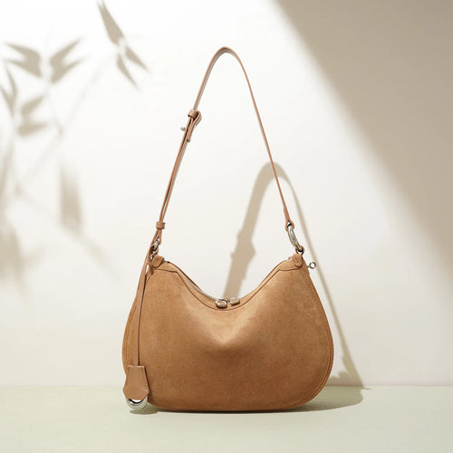 2025 Spring Summer Suede Hobo Bag Sophisticated Single Shoulder Tote Vintage Inspired Trendy Crossbody Pack Women's Handbag