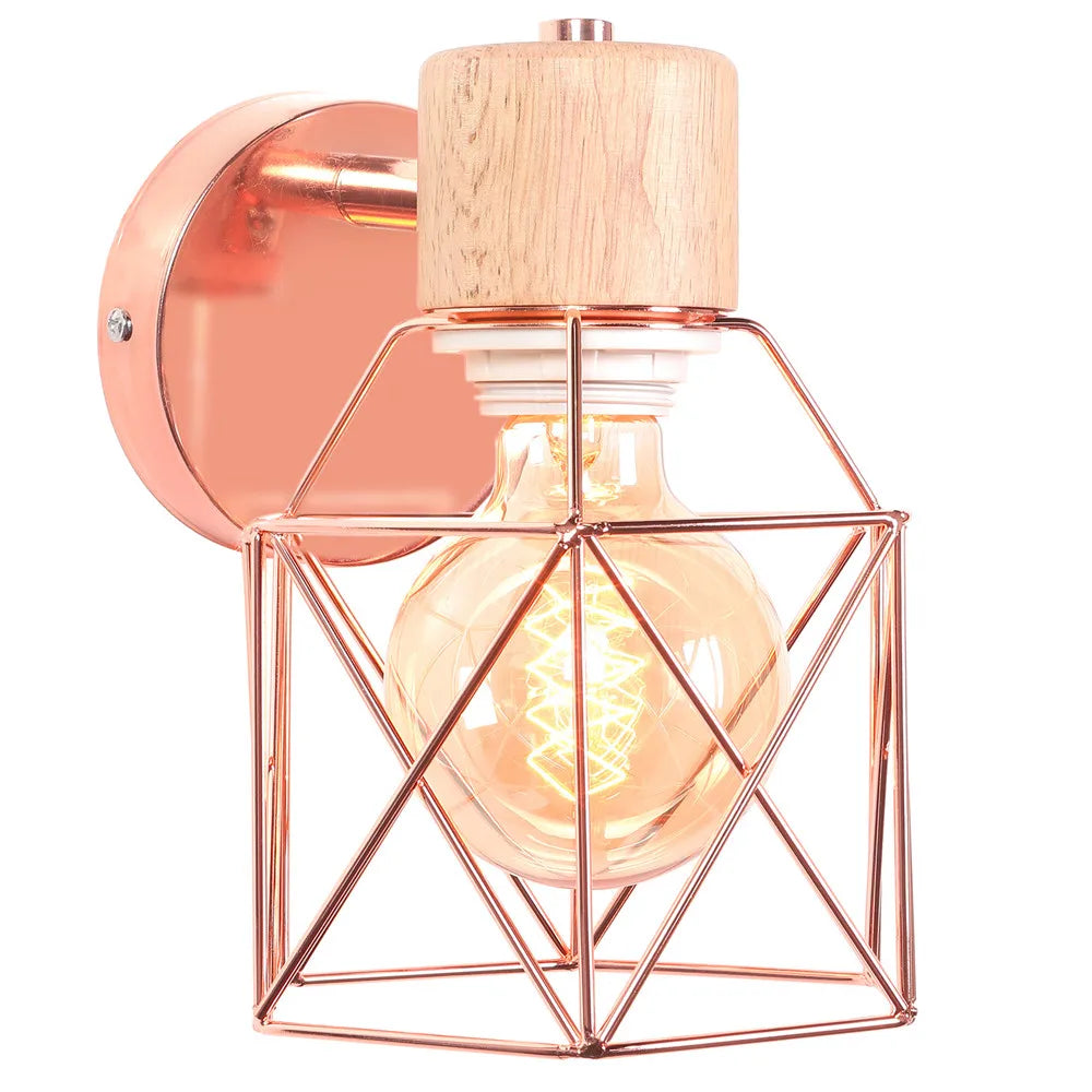 Modern Minimalist Wall Lamp Sconce Nordic Bedside Table Wall Light for Bedroom Bathroon Wooden Iron Cafe Lighting Decoration LED