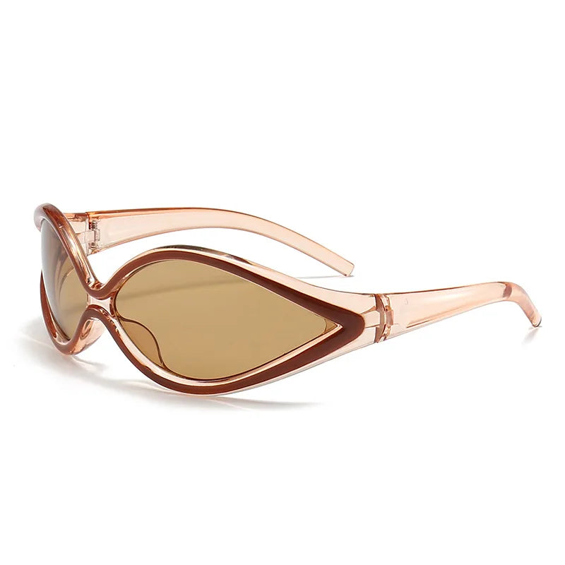 KAMMPT Y2k Cat Eye Sunglasses for Women Men Punk Fashion Stylish UV400 Eyewear Trendy Brand Designer Futuristic Outdoor Shades