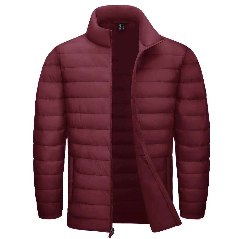 TACVASEN Stand Collar Lightweight Puffer Jackets Mens Quilted Jacket Water Resistant Ripstop Down Insulated Windbreaker Coats