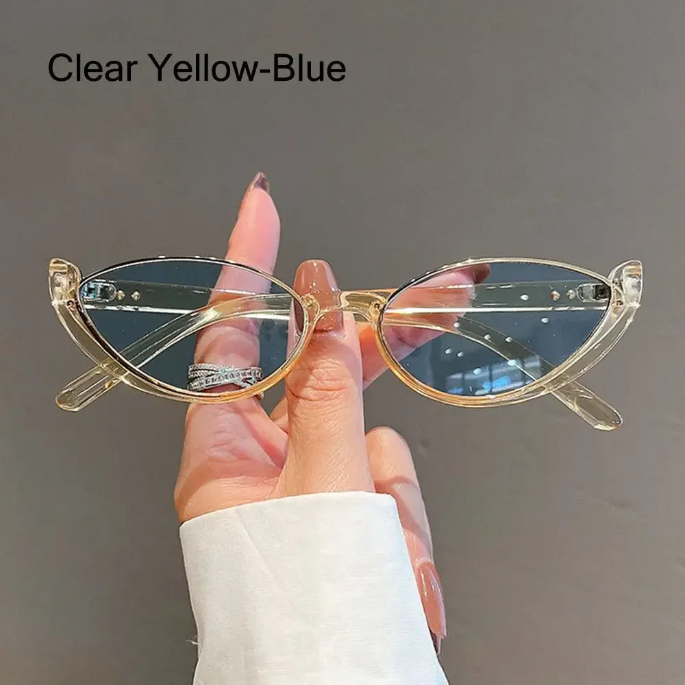 Vintage Small Cat Eye Sunglasses for Women Trendy Half-frame Sun Glasses UV400 Fashion Shades Eyewear Summer Anti UV Sunglasses