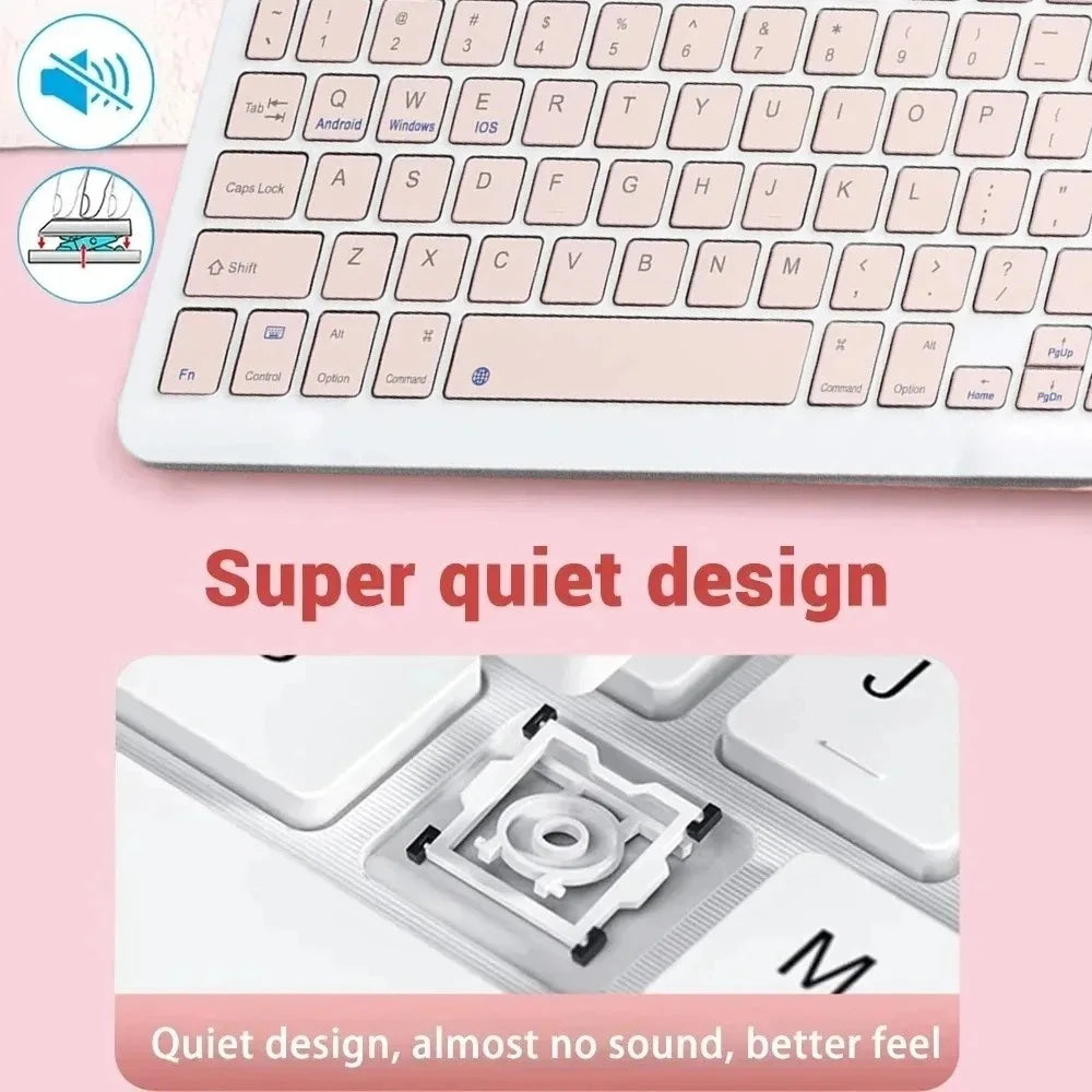Bluetooth-compatible Keyboard for Android iOS Portable Rechargeable Universal Wireless Keyboard for Tablet Phone Laptop iPad
