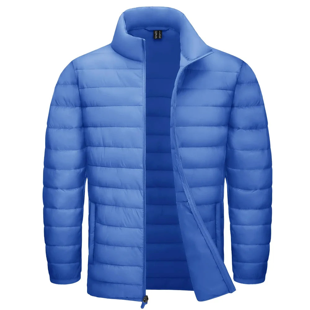 TACVASEN Stand Collar Lightweight Puffer Jackets Mens Quilted Jacket Water Resistant Ripstop Down Insulated Windbreaker Coats
