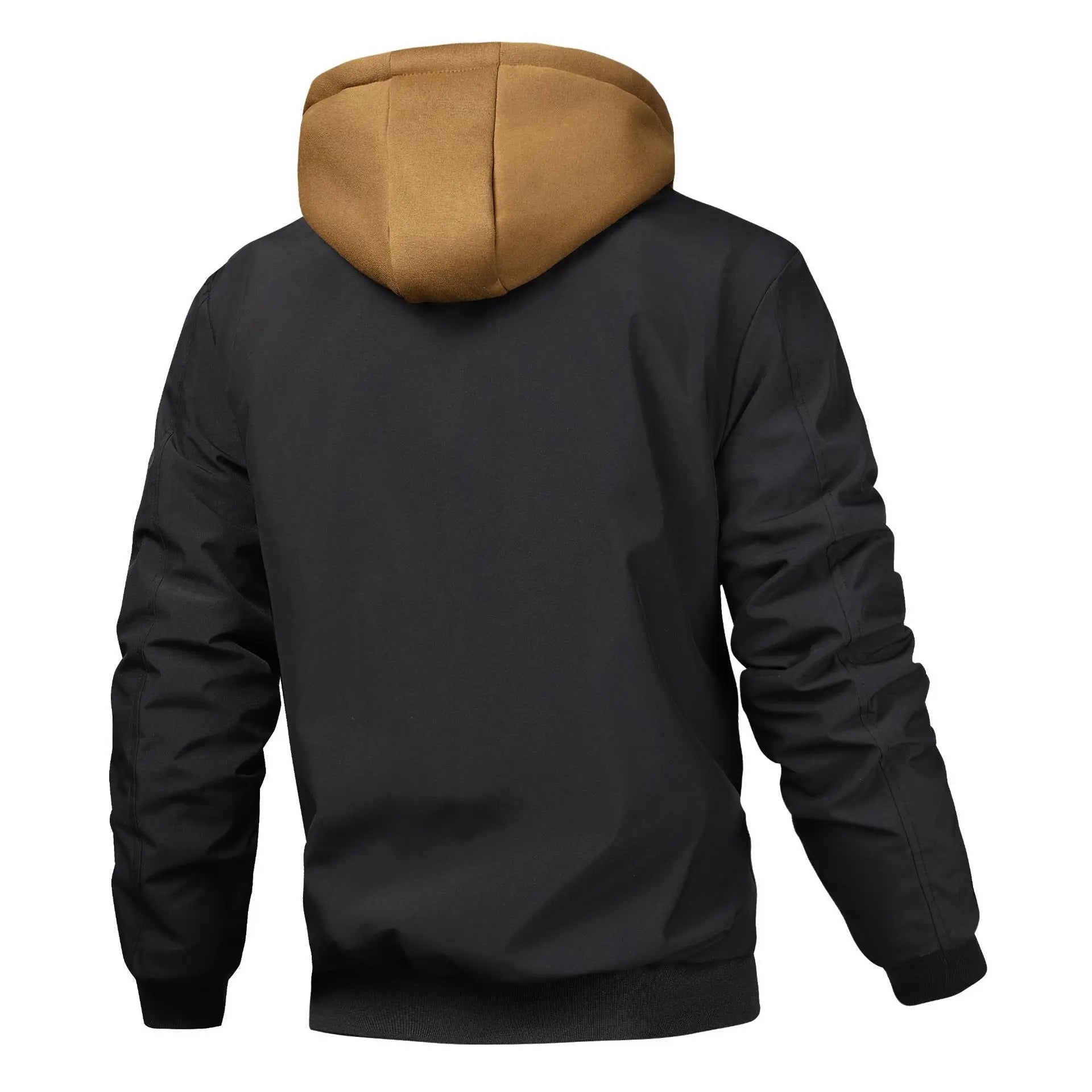 Spring Autumn Winter New Fashion Men’s Casual Trendy Color-coded Loose Fake 2 Piece Set Jacket Male Hooded Coats Clothes Tops