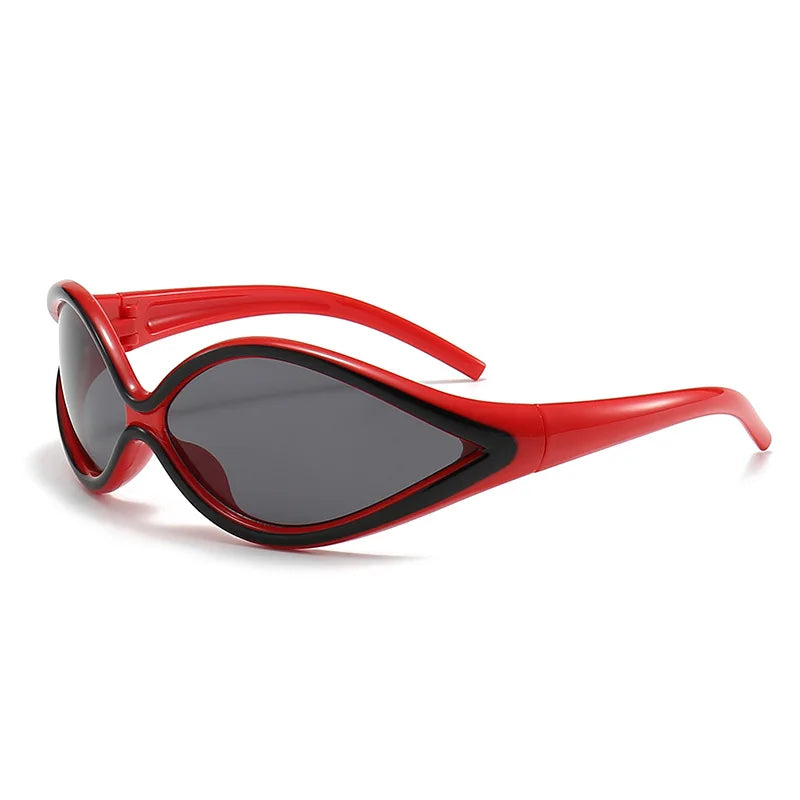 KAMMPT Y2k Cat Eye Sunglasses for Women Men Punk Fashion Stylish UV400 Eyewear Trendy Brand Designer Futuristic Outdoor Shades