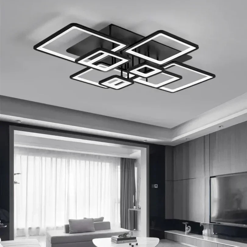 Led Ceiling Mounted Lights for Living Room Bedroom Kitchen Home Remote Control Lamp Dimmable Modern Square Decoration Indoor