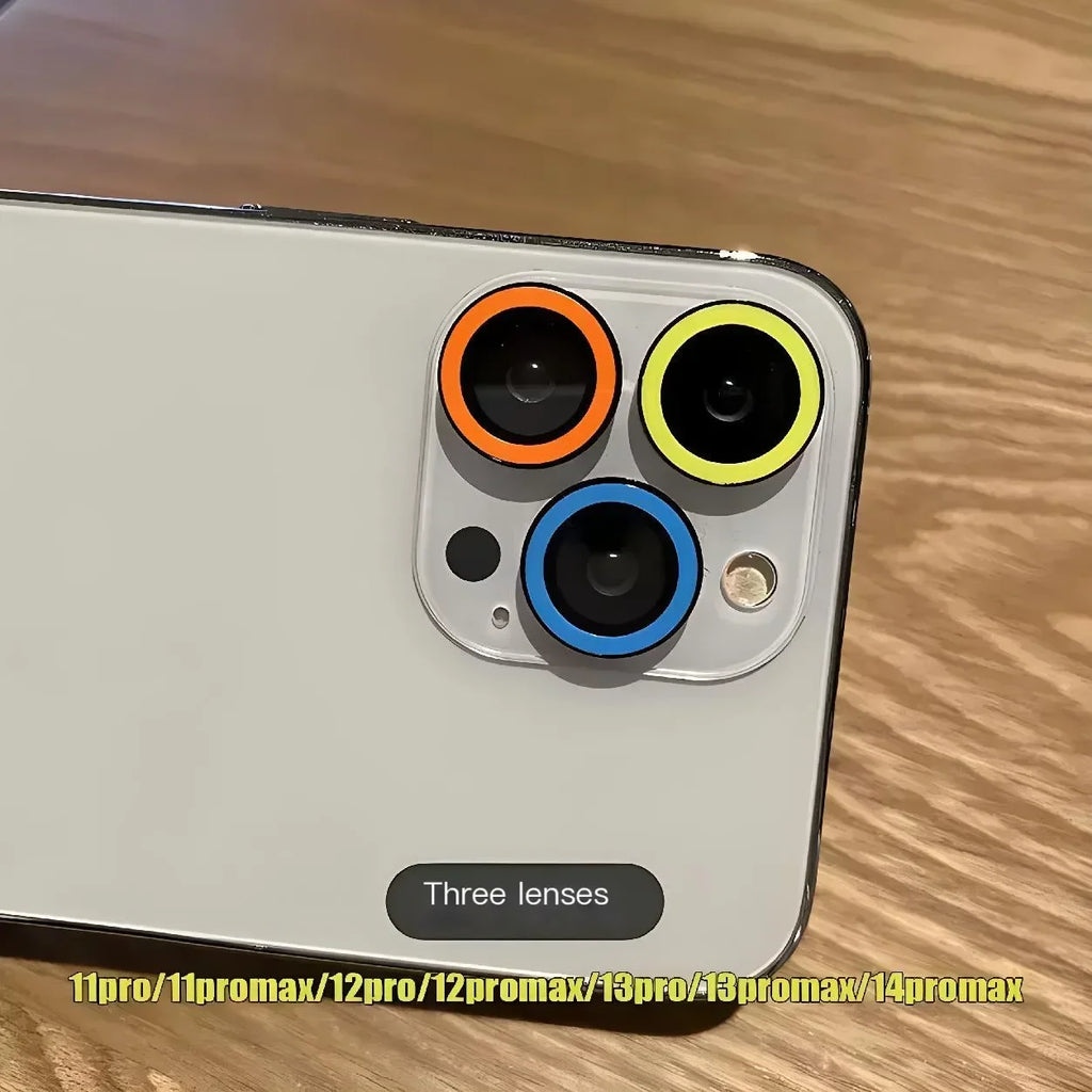2-3Pcs Luminous Ceramic Camera Protector Film For IPhone 16 12 13 14 15 Pro Max 15 Plus 13 12 Mini Lens Ring Glass Glowing Cap