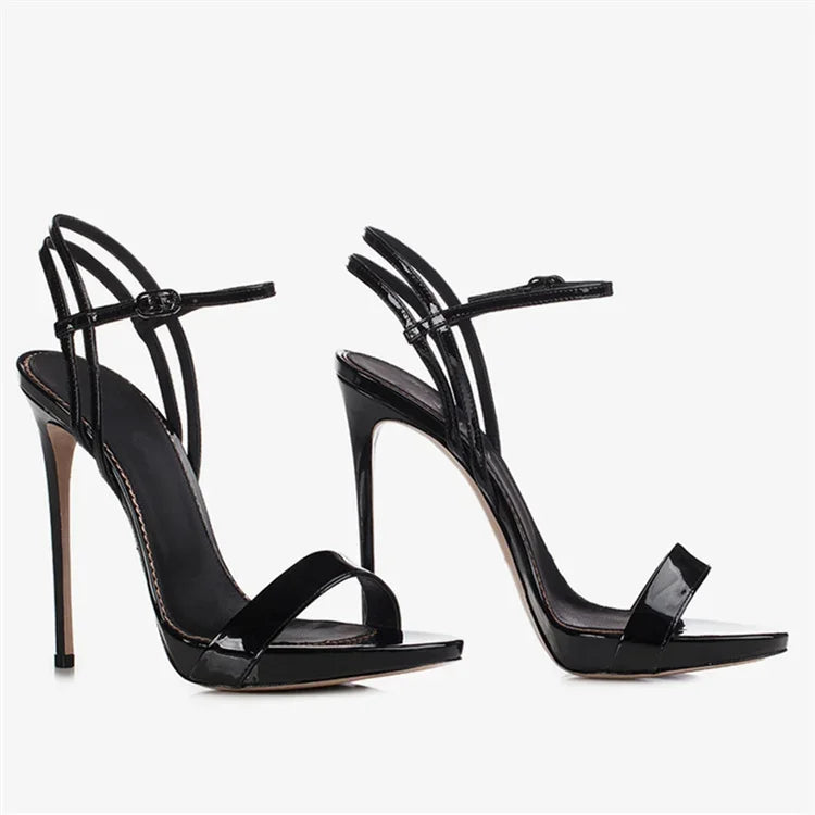 Super high heels summer new high heels, slim heels, exposed toes, sexy leather, versatile waterproof platform sandals for women