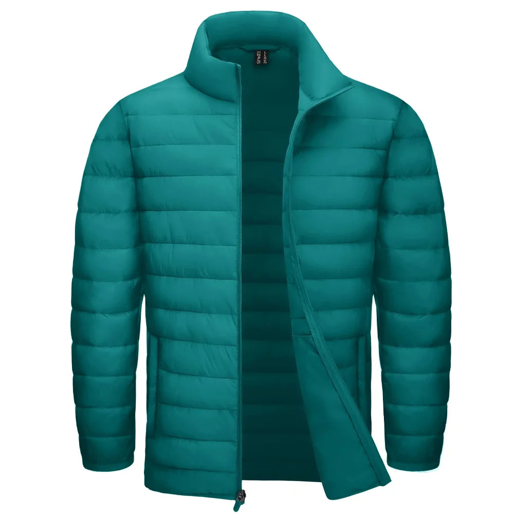 TACVASEN Stand Collar Lightweight Puffer Jackets Mens Quilted Jacket Water Resistant Ripstop Down Insulated Windbreaker Coats