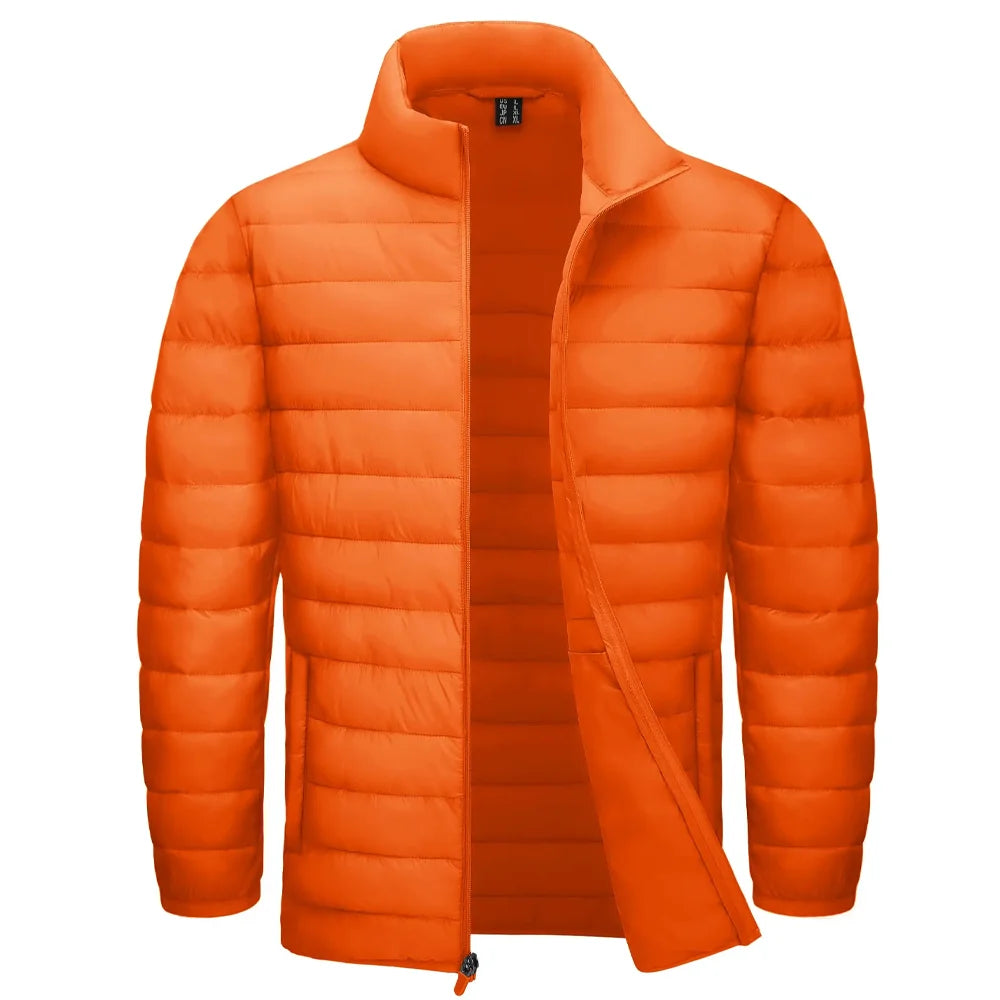 TACVASEN Stand Collar Lightweight Puffer Jackets Mens Quilted Jacket Water Resistant Ripstop Down Insulated Windbreaker Coats