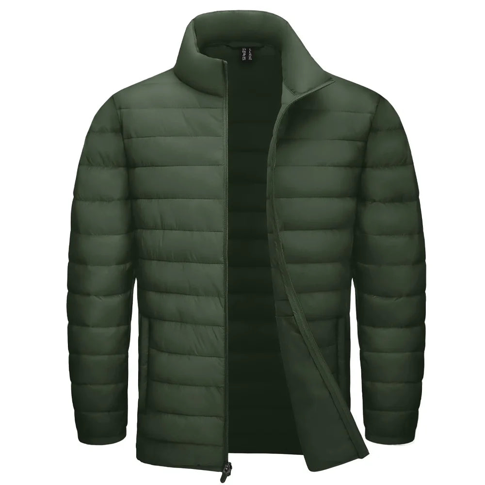 TACVASEN Stand Collar Lightweight Puffer Jackets Mens Quilted Jacket Water Resistant Ripstop Down Insulated Windbreaker Coats
