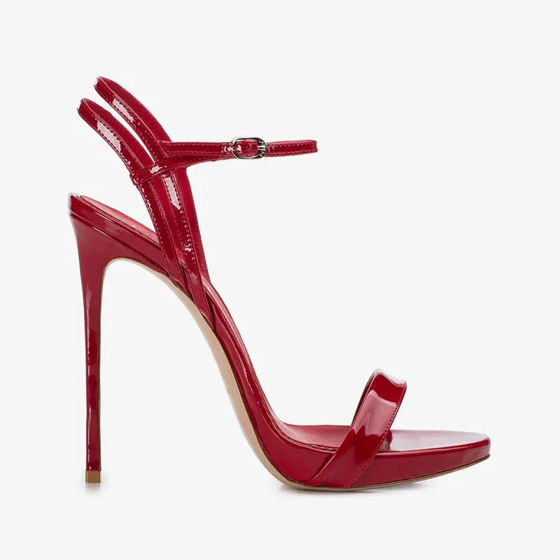 Super high heels summer new high heels, slim heels, exposed toes, sexy leather, versatile waterproof platform sandals for women