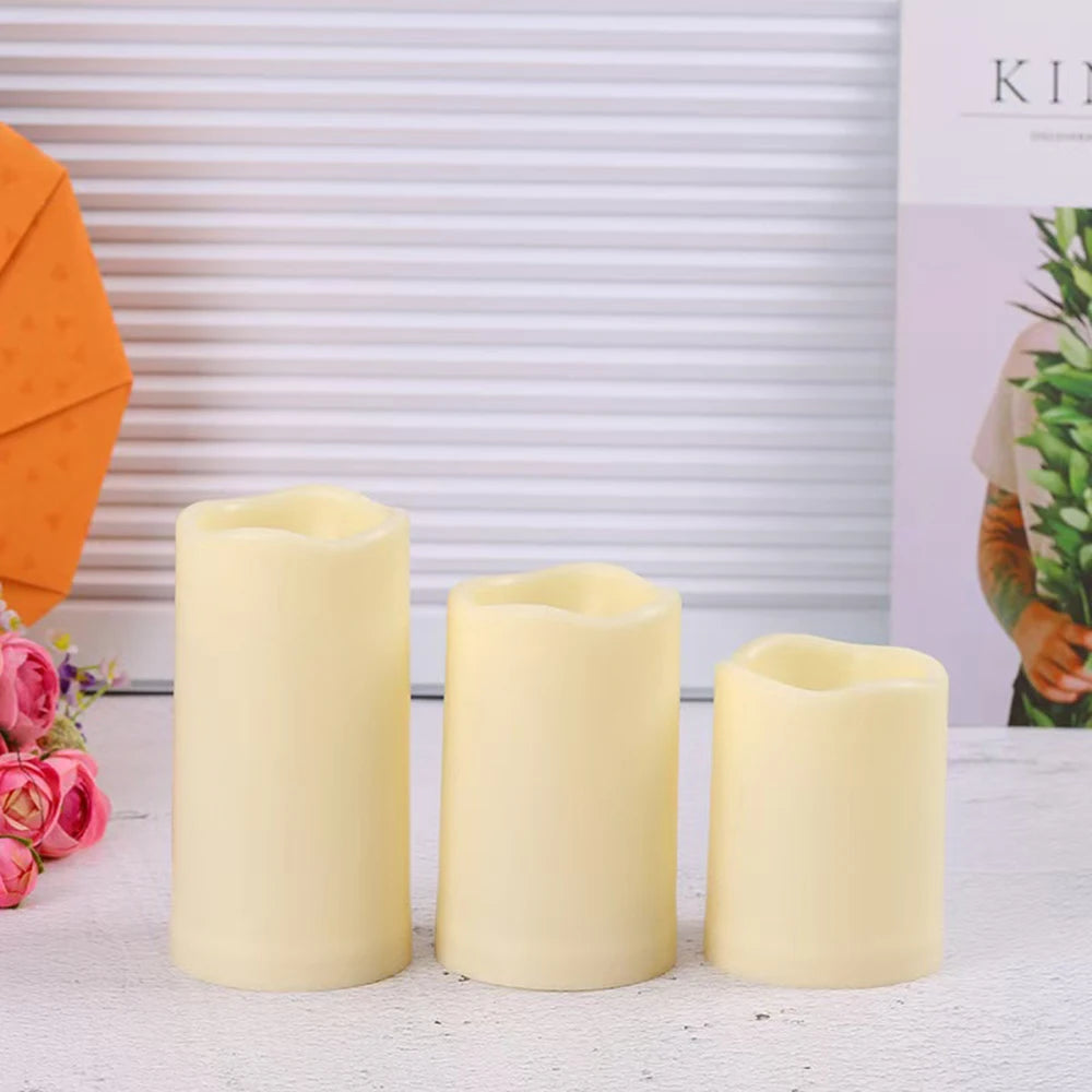 3pcs/set LED Flameless Candles Flickering Light with Remote Control for Christmas Festival Wedding Home Party Decor Lighting