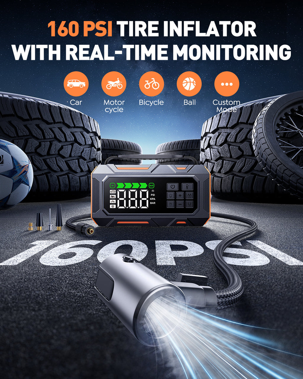 【New Arrivals】Buture Beta09 Jump Starter with Air Compressor丨8000A Powerful Start, 16-in-1 Roadside Kit